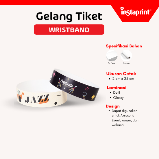 Gelang Tiket Acara / Gelang Event / Gelang Wahana / Gelang Konser / Gelang Wisata Web
