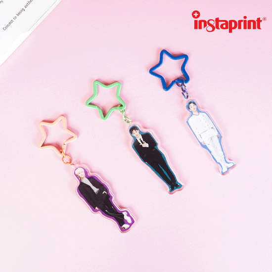 Gantungan Kunci Acrylic 3 mm Ring Bintang Warna WEB