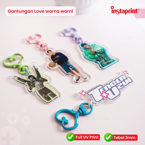Gantungan Kunci Acrylic 3 mm Ring Love Hook Warna WEB