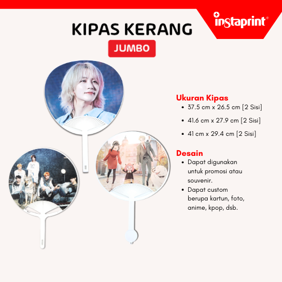 Kipas Kerang JUMBO Custom Dua Sisi/Kipas Kerang Murah/Kipas Promosi/Kipas Undangan Web