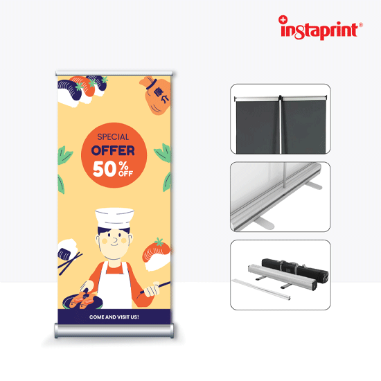 Roll Banner Promosi / Display Roll Banner / Standing Banner Promosi Murah WEB