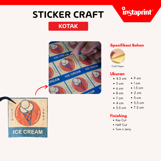 STICKER CRAFT / Sticker Daur Ulang Murah Bentuk Kotak WEB