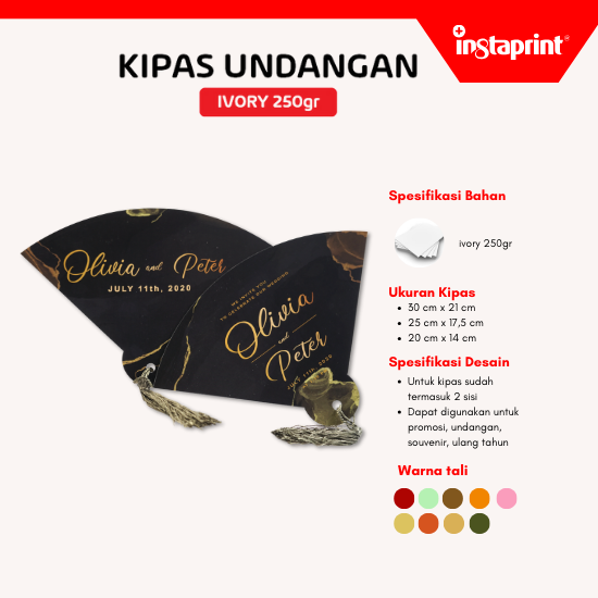 Kipas Tangan Bahan Kertas IVORY 300gsm / Undangan Unik Kipas Souvenir, Handfan K-Pop Kertas, Kipas Promosi, Souvenir Kipas Murah, Kipas Custom WEB