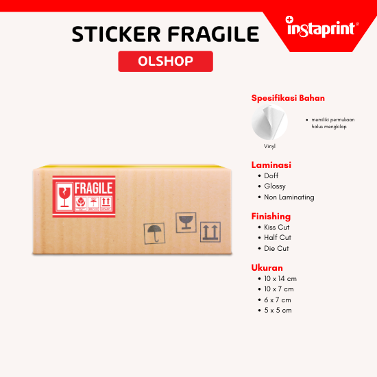 Sticker Fragile Olsop Murah / Sticker Awas Pecah Kemasan/Paket WEB