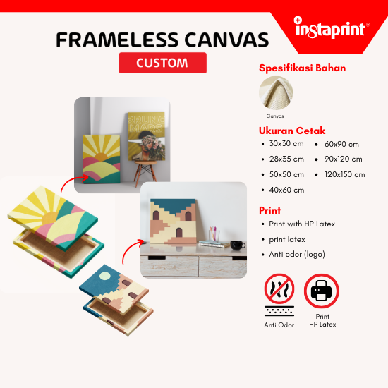 Frameless Canvas Kecil / Frame Rumah Murah / Frame Anime / Frame Bebas Odor WEB