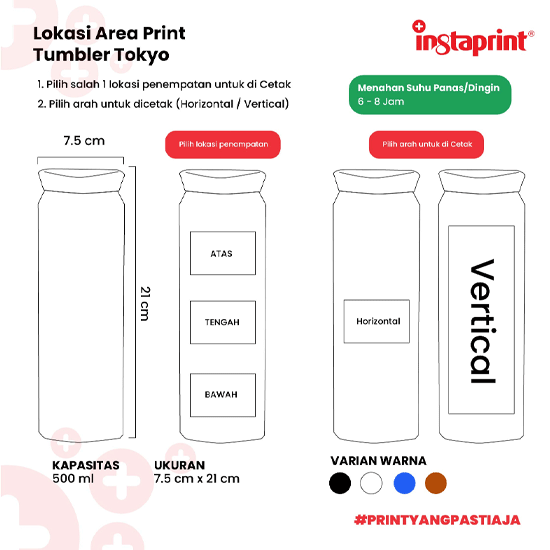 Tumbler Travel Grafir Nama Custom / Tumbler Tokyo Travel Custom Print / Tumbler Termos 500 ml / Tumbler Custom Botol Minum Stainless Steel WEB
