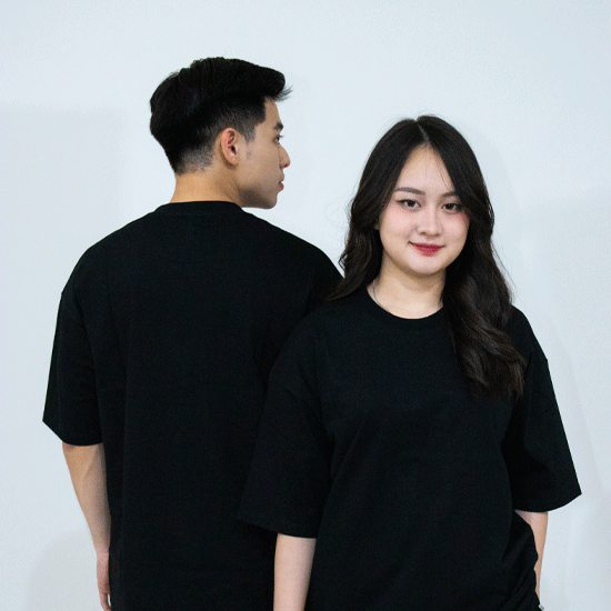 T-Shirt Combed 30s Hitam Custom Sablon Digital / Kaos Polos Murah WEB