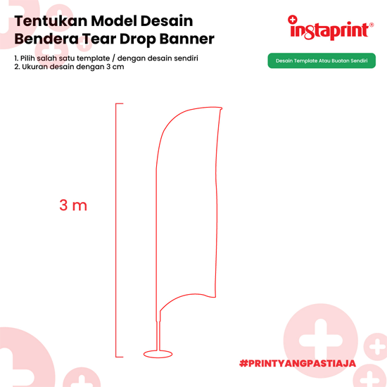 Bendera Tear Drop Banner Tinggi 3 Meter WEB