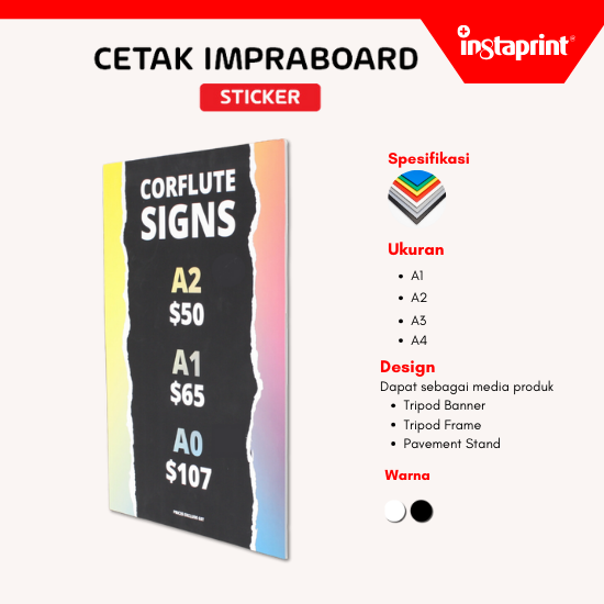 Board Display Impraboard + Sticker Laminasi Web