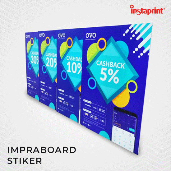 Board Display Impraboard + Sticker Laminasi Web