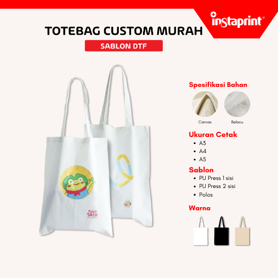 Tas Canvas Custom Lucu Souvenir / Totebag Custom Murah Web