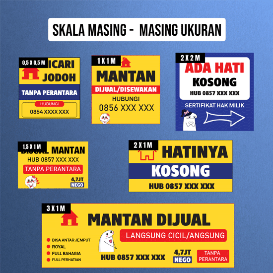 Cetak Banner Spanduk Rumah Dijual Disewakan Dikontrakan WEB