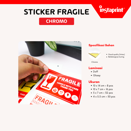 Sticker Fragile Murah / Cetak Sticker Pecah Belah Kemasan Olshop / Label Pengiriman Awas Pecah Web