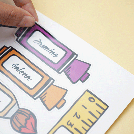 Sticker Label Nama Anak Custom / Nama Karakter Web