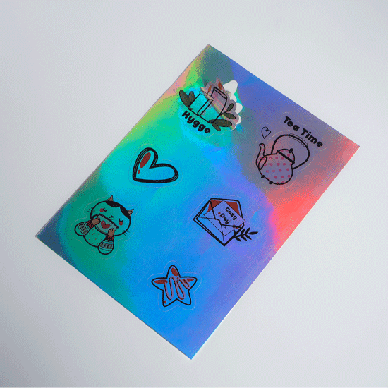 Sticker Hologram / Sticker Rainbow / Label Pelangi Custom A3+ Web