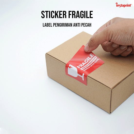 Sticker Fragile Murah / Cetak Sticker Pecah Belah Kemasan Olshop / Label Pengiriman Awas Pecah Web