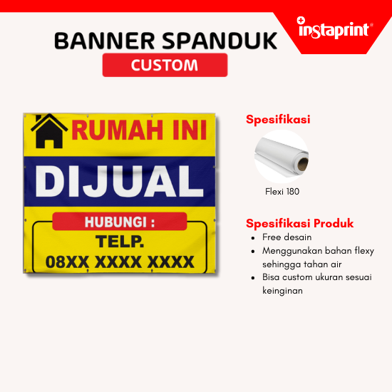 Cetak Banner Spanduk Rumah Dijual Disewakan Dikontrakan WEB