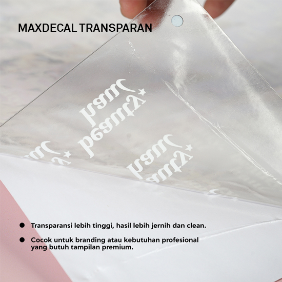 Cetak Sticker Transparant A3+ White Ink / Print Stiker Label Kemasan Transparan Tinta Putih WEB