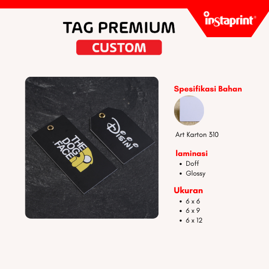 Hangtag Tebal | TAG PREMIUM Custom 2 sisi + Ring Besi | Tag Baju Label Hang Tag + Ring Besi WEB