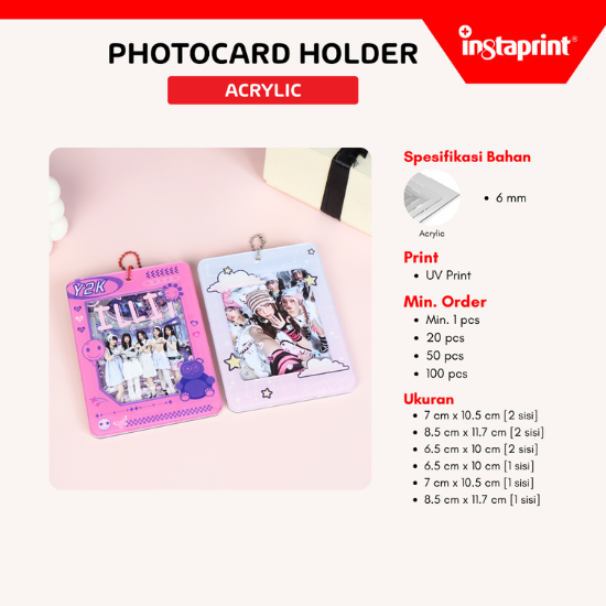 PhotoCard Holder / PC Holder Acrylic Frame 1 Sisi Transparant Web