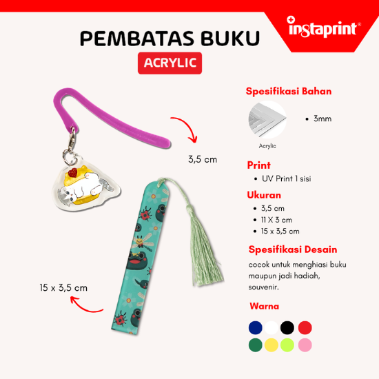 Pembatas Buku Acrylic / Souvenir Acrylic / Bookmark Acrylic / Pembatas Buku Bookmark Aesthetic WEB