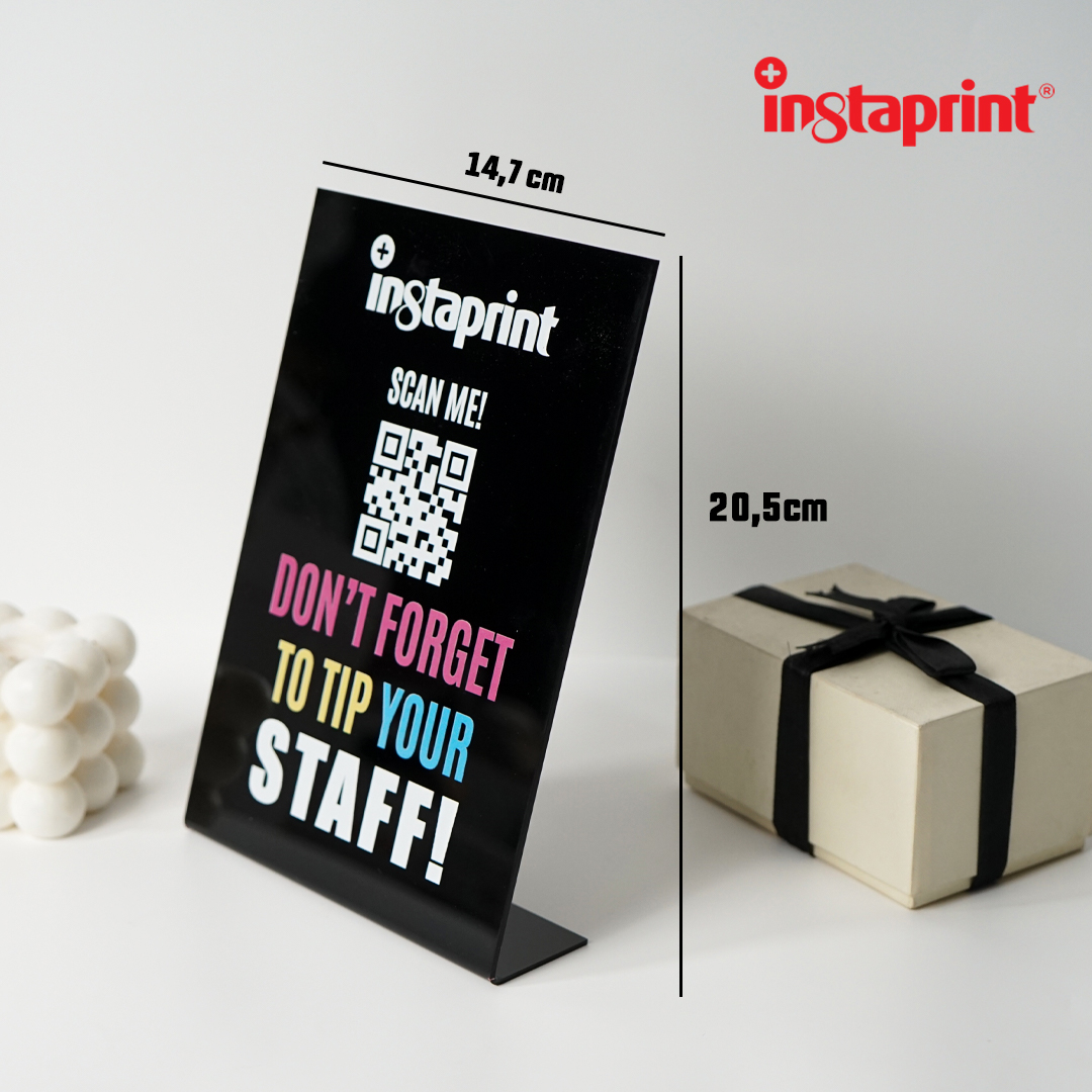 STAND QRIS/ Barcode AKRILIK TENT Nomor Meja Cafe / Stand Nomor Meja Bending / Nomor Meja Dekorasi WEB