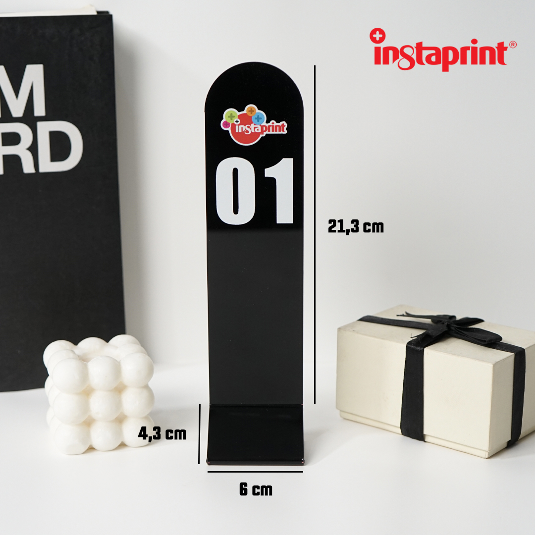 Nomor Meja Acrylic Bending Berdiri WEB