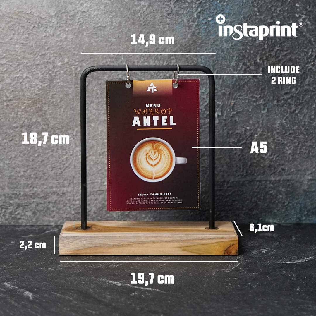 Stand Display Menu Gantung Kayu WEB
