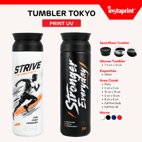 Tumbler Tokyo Travel Custom Print / Tumbler Termos 500 ml / Tumbler Custom Botol Minum Stainless Steel WEB